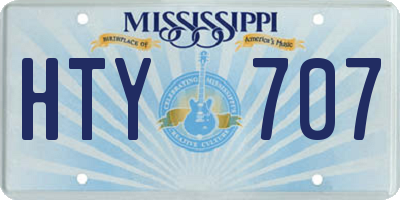 MS license plate HTY707