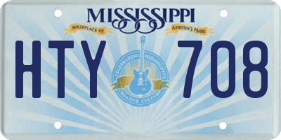 MS license plate HTY708