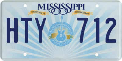 MS license plate HTY712