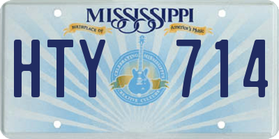 MS license plate HTY714