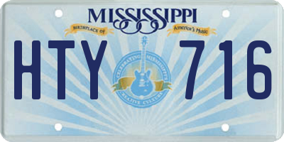 MS license plate HTY716