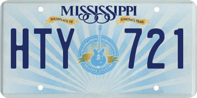 MS license plate HTY721