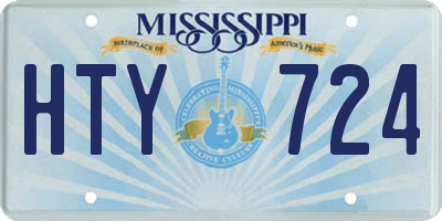 MS license plate HTY724