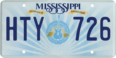 MS license plate HTY726