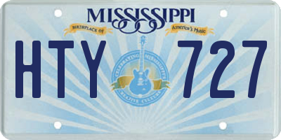 MS license plate HTY727