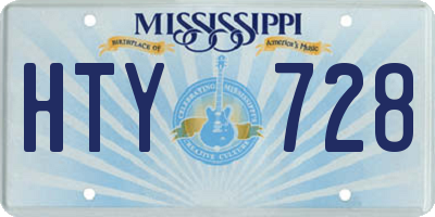 MS license plate HTY728