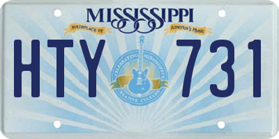 MS license plate HTY731