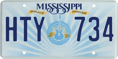 MS license plate HTY734