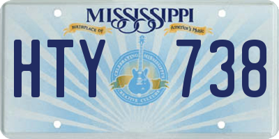 MS license plate HTY738