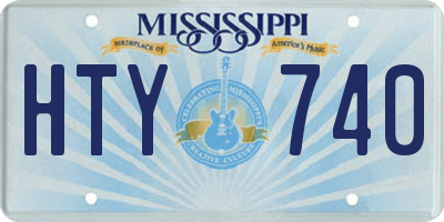 MS license plate HTY740