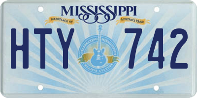 MS license plate HTY742