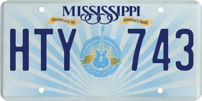 MS license plate HTY743