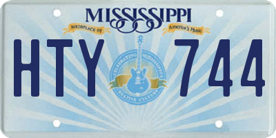 MS license plate HTY744