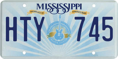 MS license plate HTY745