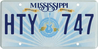 MS license plate HTY747