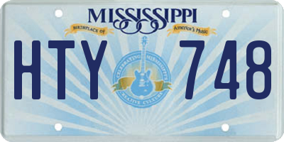 MS license plate HTY748