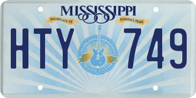 MS license plate HTY749