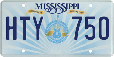 MS license plate HTY750