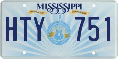 MS license plate HTY751