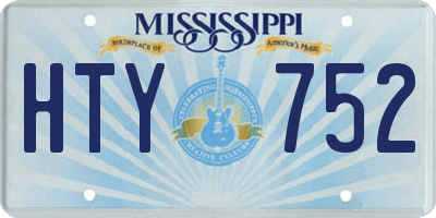 MS license plate HTY752