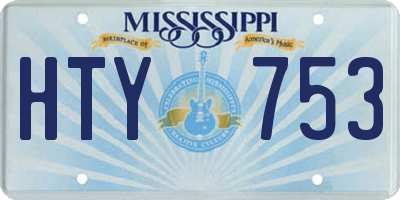 MS license plate HTY753