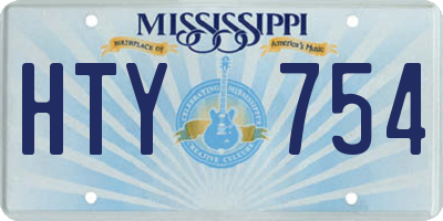 MS license plate HTY754