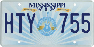 MS license plate HTY755