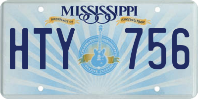 MS license plate HTY756