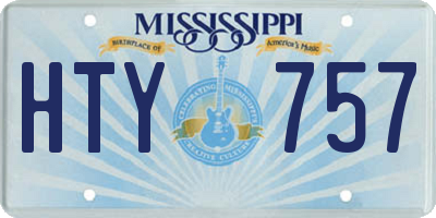 MS license plate HTY757