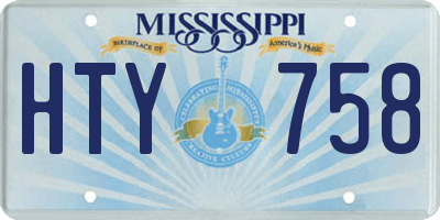 MS license plate HTY758