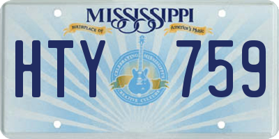 MS license plate HTY759