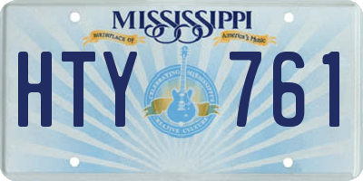 MS license plate HTY761