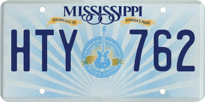 MS license plate HTY762