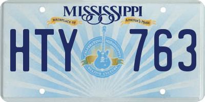 MS license plate HTY763