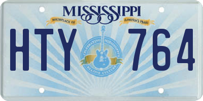 MS license plate HTY764