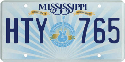 MS license plate HTY765