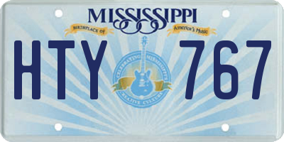 MS license plate HTY767