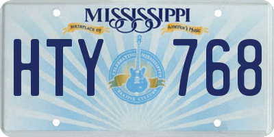 MS license plate HTY768