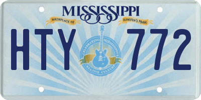 MS license plate HTY772