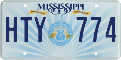 MS license plate HTY774