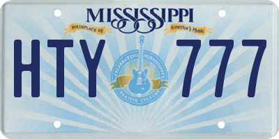 MS license plate HTY777