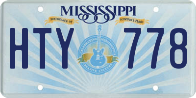 MS license plate HTY778