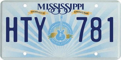 MS license plate HTY781