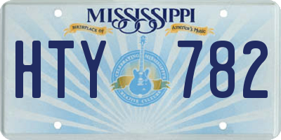 MS license plate HTY782