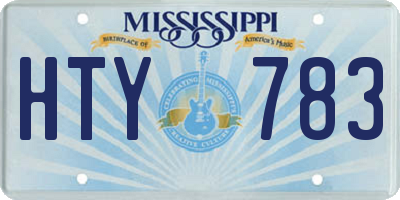 MS license plate HTY783