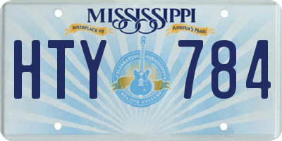 MS license plate HTY784