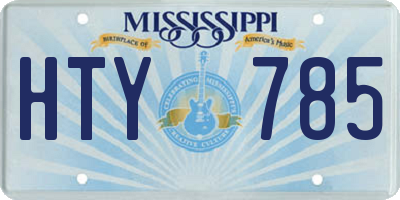 MS license plate HTY785