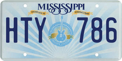 MS license plate HTY786