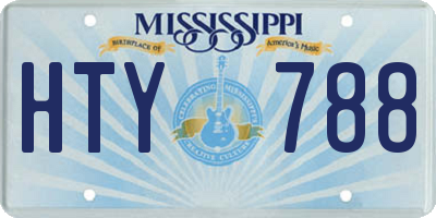 MS license plate HTY788