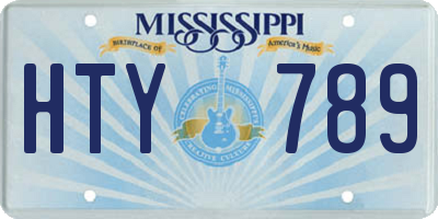 MS license plate HTY789